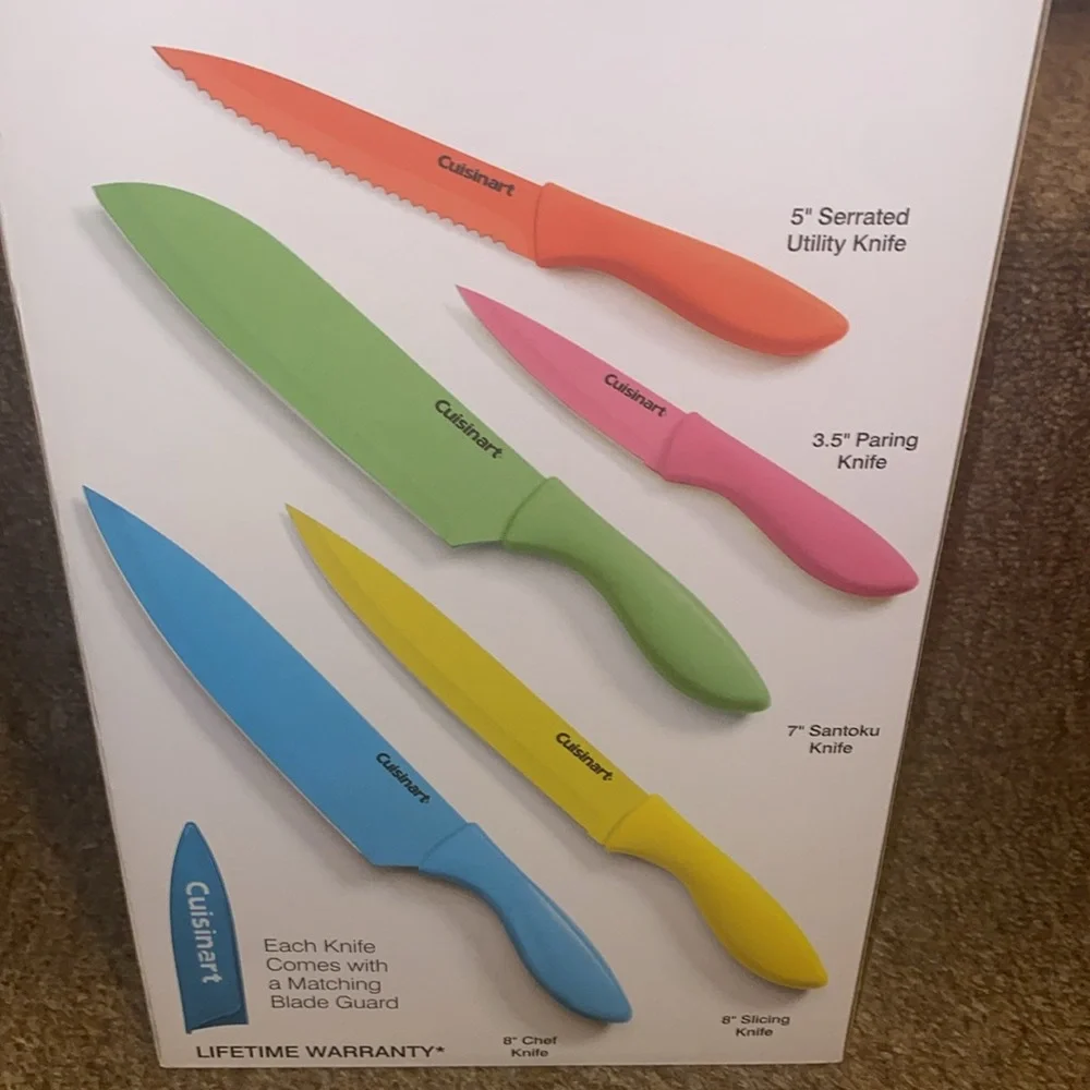 🩵💚🩷💛🧡NWT Cuisinart Advantage 10PC Ceramic Coated Knife Set - Picture 7 of 10